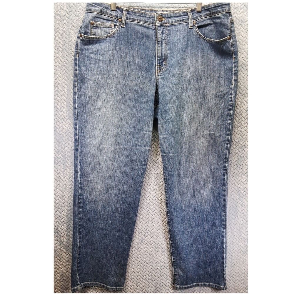 Bandolino Blu Mandie Womens‎ Straight Leg Jeans Denim Size 18 High Rise Stretch